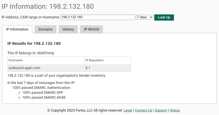 The details page for a domain.