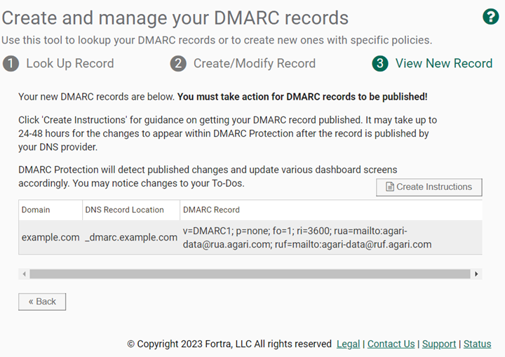 DMARC Builder Step 3 DMARC Builder Step 3