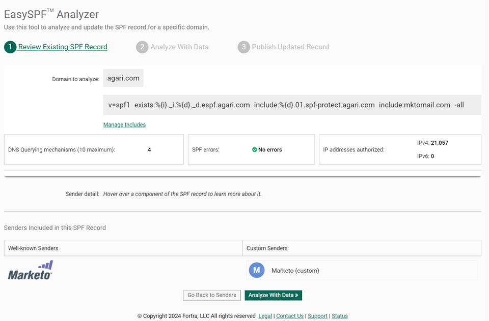 EasySPF Analyzer: Step 1