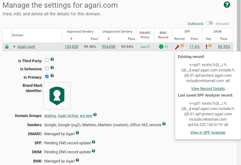 Saved EasySPF Analyzer record for a domain.