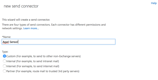 New send connector