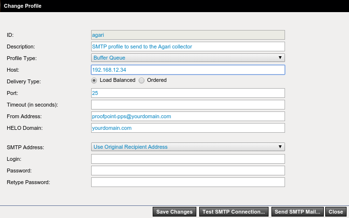Sample SMTP Profile Sample SMTP Profile