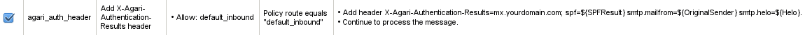 Email Firewall Rules summary for adding an X-header. Email Firewall Rules summary for adding an X-header.