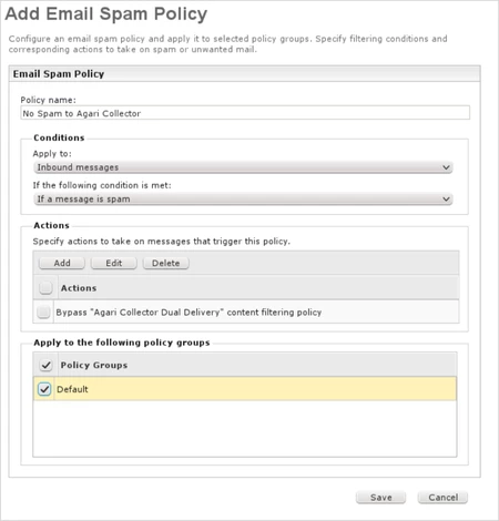Sample completed Email Spam Policy page. Sample completed Email Spam Policy page.