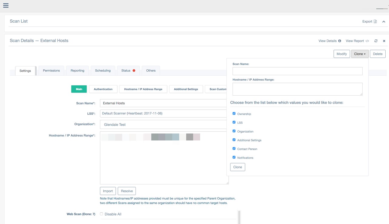 Scan User Account Managing Scan Settings