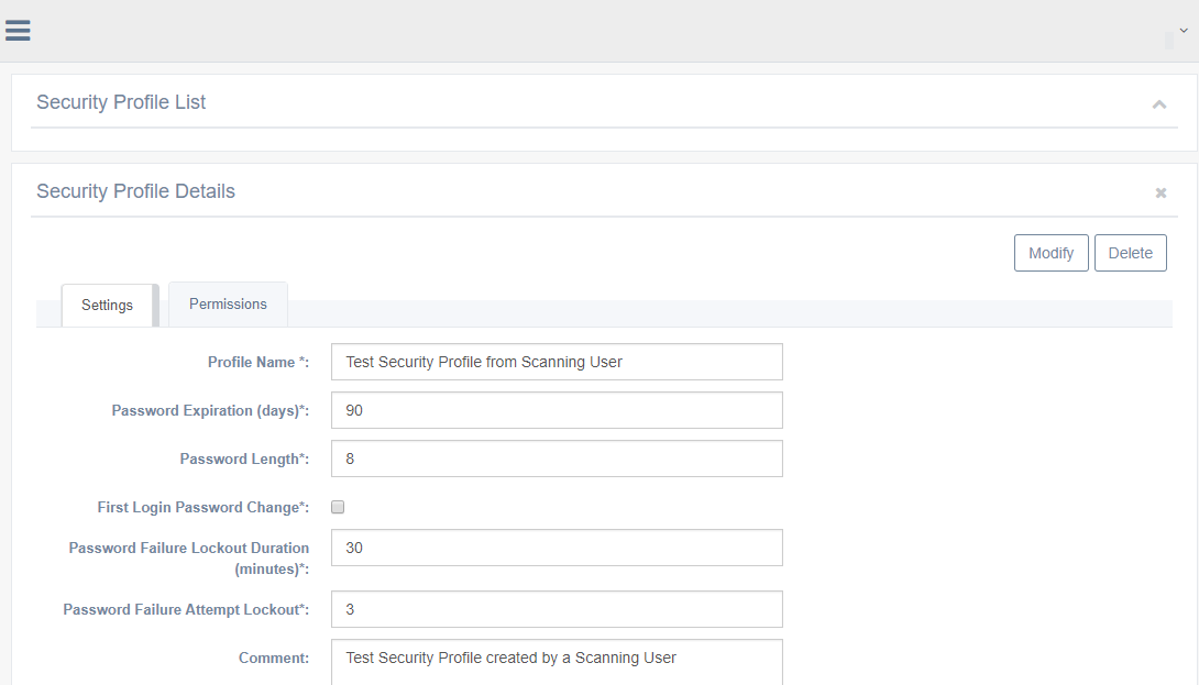 Managing Security Profiles