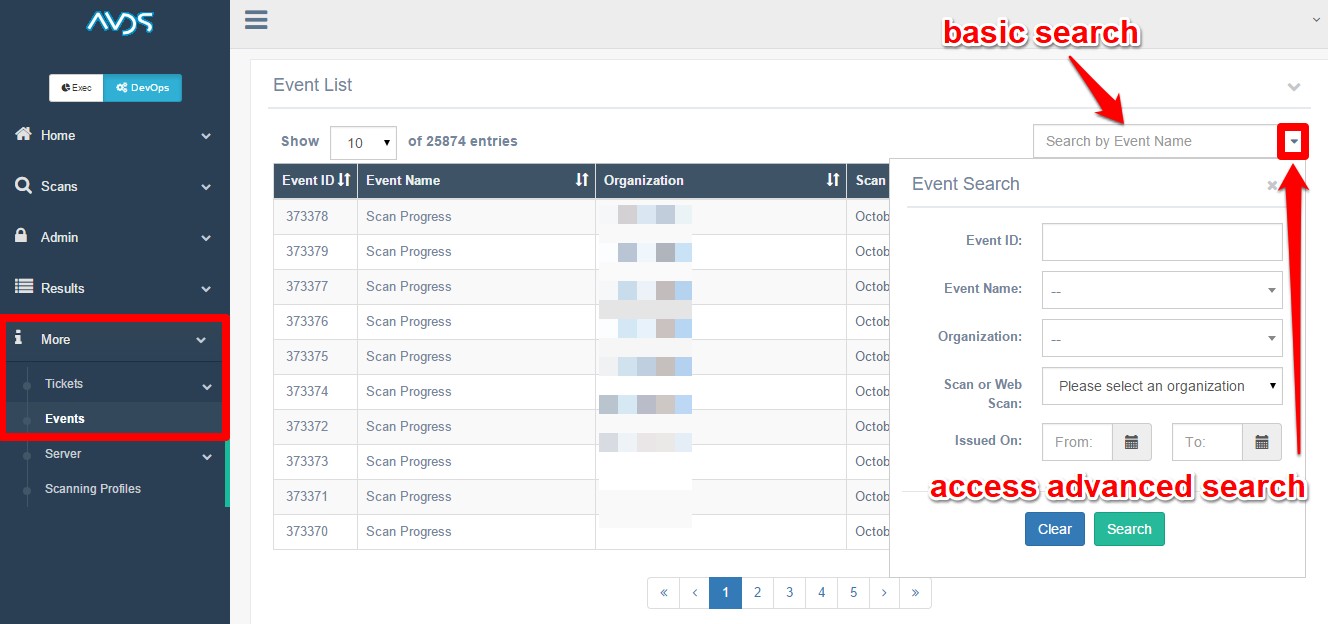 Viewing Events