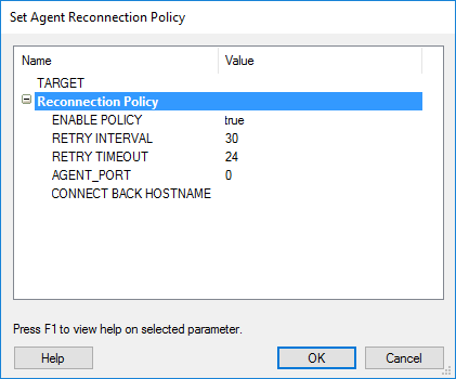 Set Agent Reconnection Policy