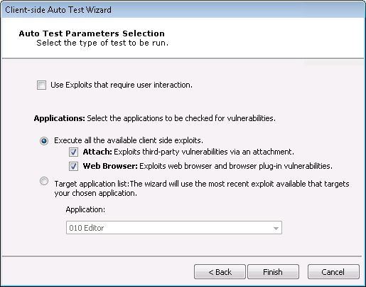 Auto Test Parameters Selection