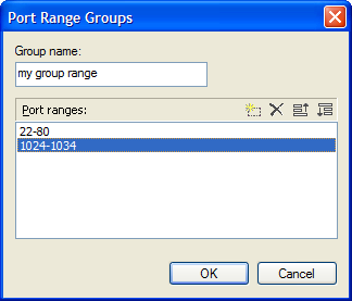 Port Range Groups Dialog Box