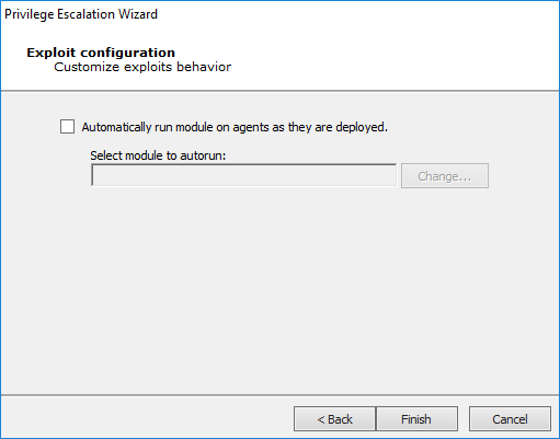Exploit Configuration Dialog Box