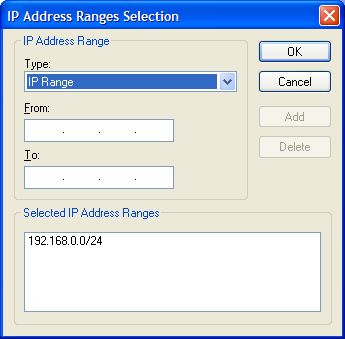 Select Ranges Dialog Box