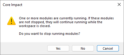 Stop Running Modules Prompt