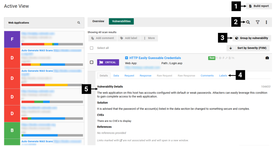 Active View - Vulnerabilities