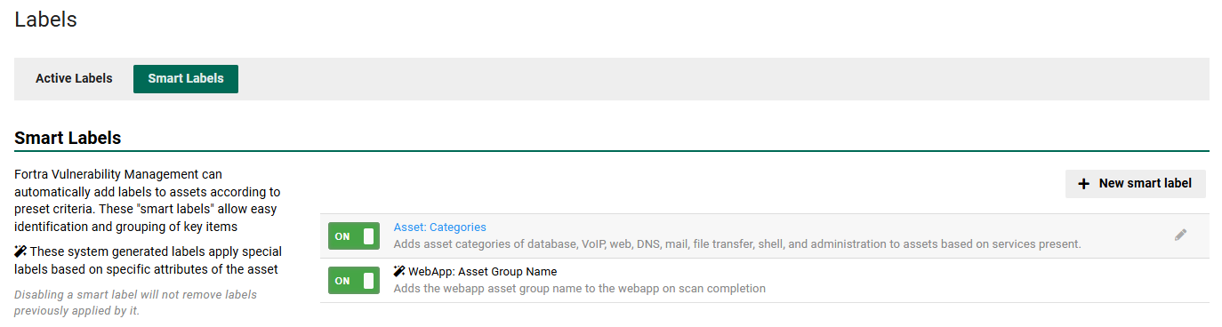 Dialog Smart Label Work with Labels