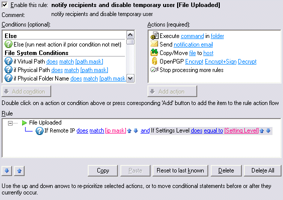 Using a Command in an Event Rule to Copy Files