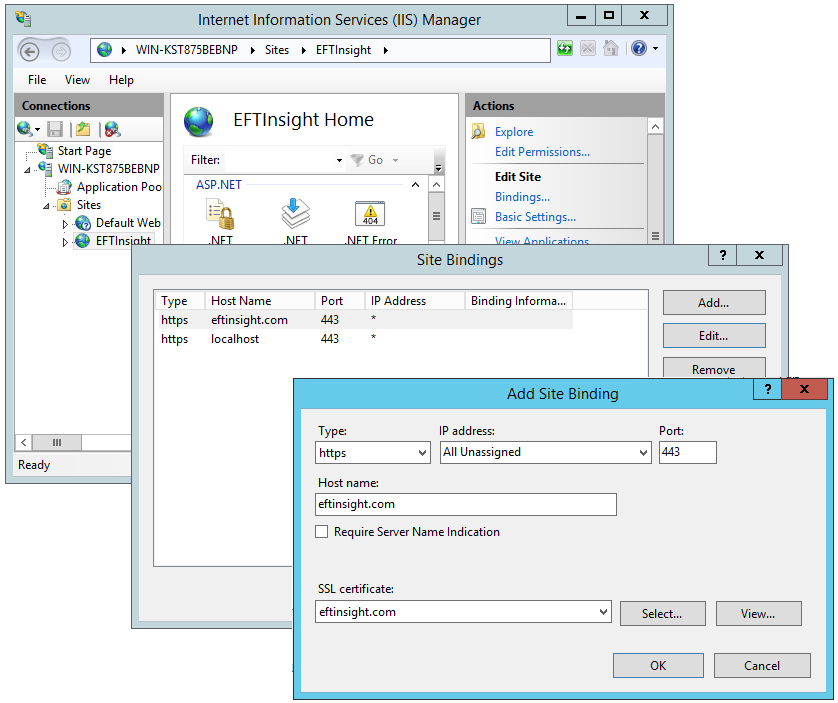 Changing SSL Certificate In IIS Manager