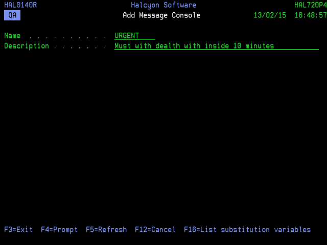 Console Message Database Adding a Message Sub-Console