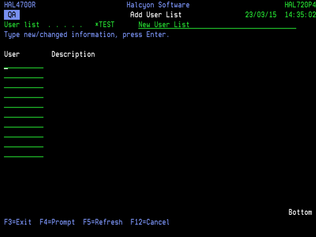 Adding a User List