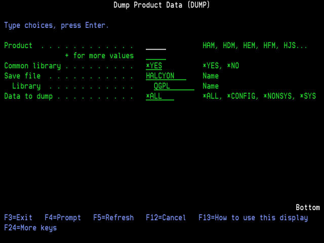Dump Product Data