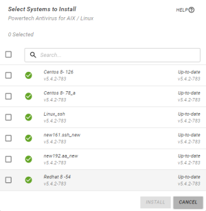 The Select Systems screen.