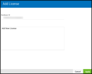 The Add License screen.