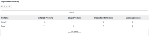 The Deployment Summary overview on the Deployment Manager home page.