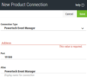 Using the New Product Connection page to add a new Webdocs for IBM i connection.