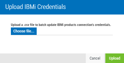 Upload IBM i Credentials dialog box.