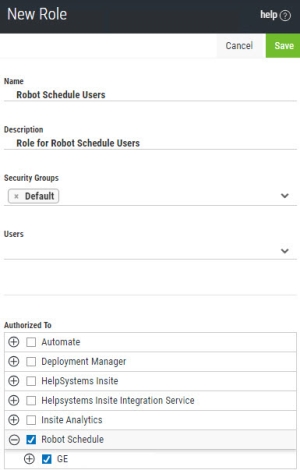 Creating a new role for Robot admins.