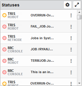 Statuses dashboard widget.