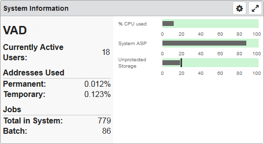 The System Information dashboard widget.