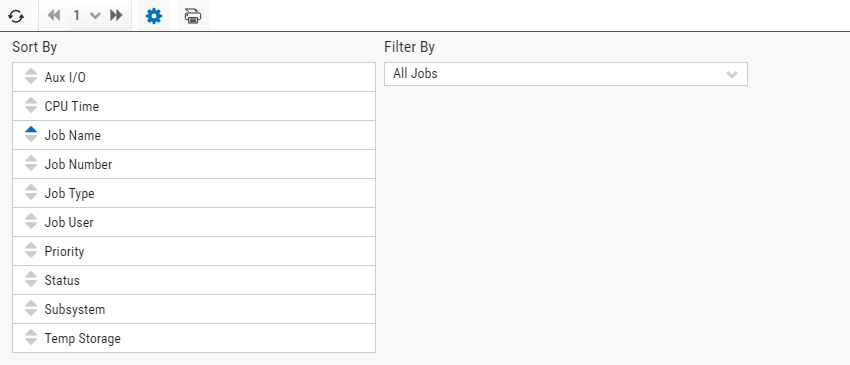 The settings for the Active Jobs page.