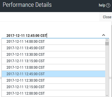 Changing the date and time displayed on the Performance Details page.