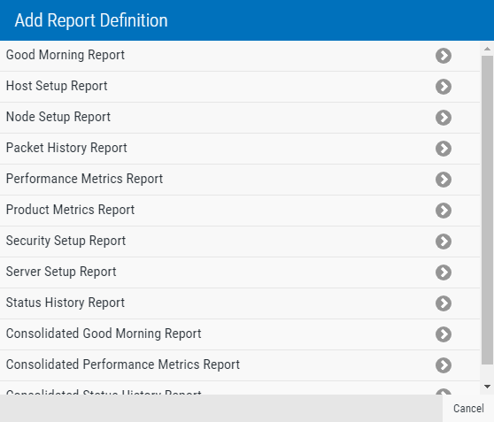 The Reports page.