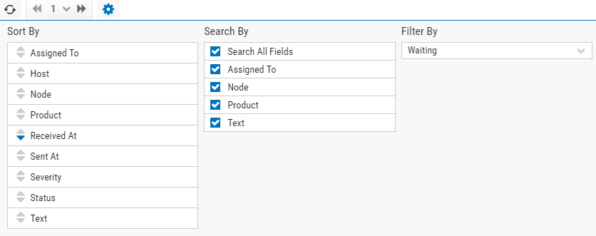 Filter available in the Status Center