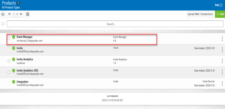 Adding a Connection to Event Manager