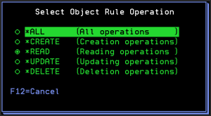 Select Object Rule Operation