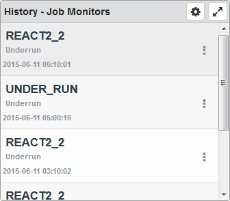 The History - Job Monitors dashboard widget.