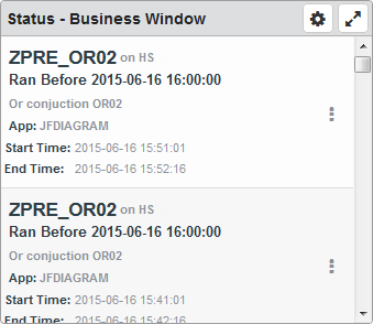 The Status - Business Window dashboard widget.