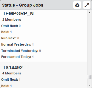 The Status - Group Jobs dashboard widget.