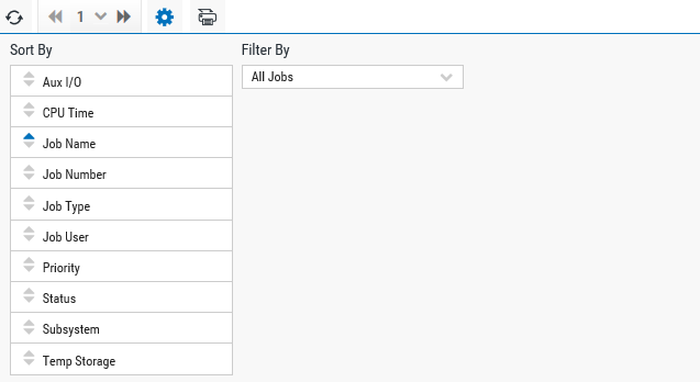 The settings for the Active Jobs page.