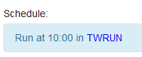 Showing the link to the date object (Run Dates) on the job properties page.