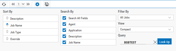 Use the Settings on the Jobs page to filter list by a query object.