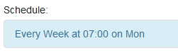 The job schedule shown on the Job page.