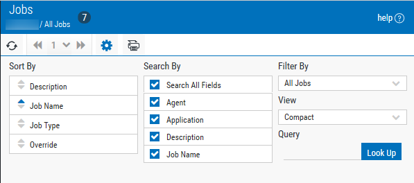 The settings for the Jobs page.