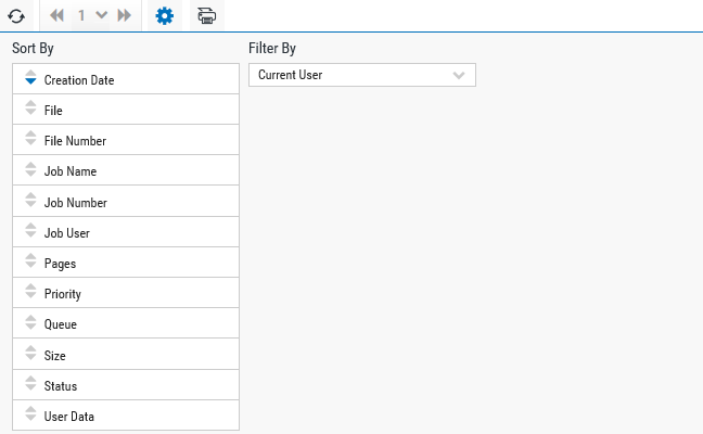 The settings for the Spooled Files page.