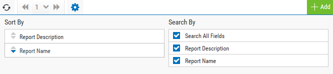 The settings for the Reports page.