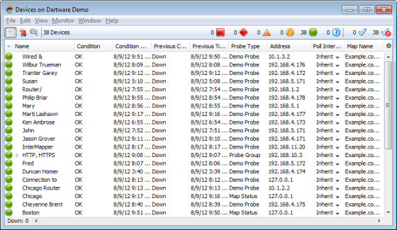 The Device List Window