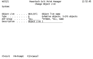 Change Object List panel